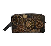 Gears Clock Bronze Century print spaziosa borsa cosmetica da donna, borsa da toilette da uomo da viaggio borsa da toilette