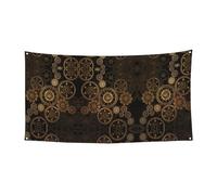 Gears Clock Bronze Century Printing Hanging Halloween Party Banner per le vacanze, 1'Pack ideale per Halloween Natale raduni