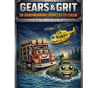 Gears & Grit: 50 Hardworking Machines & Vehicles to Color. Construction Trucks, Farm Equipment, Aircraft & Transportation for Kids, Dads & Grandpas.