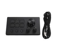 Gearwell tastiera visual, macro pad LCD a 6 tasti con manopola e pulsanti personalizzati, tastiera programmabile scelta rapida per streaming OBS OS X Twitch, mini keypad colore nero
