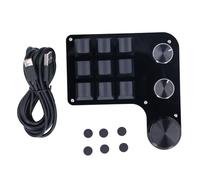 Gearwell USB Mini Macro Tastiera da gioco meccanica programmabile 9 tasti 3 manopole Interruttore rosso LED RGB Memoria integrata Dispositivo tastiera di programmazione cablata