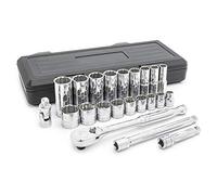 GEARWRENCH 22 pezzi 3/8" Drive 12 Pt. Standard & Deep Meccanica Tool Set, SAE - 80691