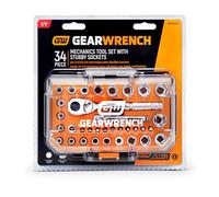 GEARWRENCH 34 Pezzi 72-Dente 1/4 "Meccanica di azionamento Mano Strumenti Set Con Stubby Socket | GW72SWS14