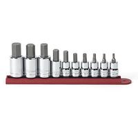 GearWrench 80578 - Set di chiavi a bussola metriche per punte esagonali da 3/8" e 1/2", 10 pezzi