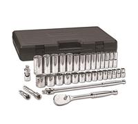 GearWrench 80715 - Set di chiavi a bussola standard SAE a 6 punti, 33 pezzi, 1/2"