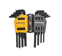 GearWrench 83504 Set di Chiavi Esagonali SAE/Metriche a Braccio Lungo, 26 Pezzi di Acciaio Legato