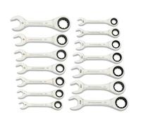GEARWRENCH Set di 14 chiavi combinate a cricchetto a 90 denti, 12 punti, SAE e metriche, da 3/8" a 3/4" e da 10 mm a 18 mm, 86859