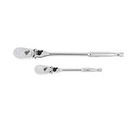 GearWrench Set di 2 cricchetti a goccia con testa flessibile da 1/4" e 3/8", 84 denti di bloccaggio