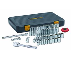 GearWrench Set di attrezzi meccanici standard e profondi, SAE/Metric 80300P, 51 pezzi da 1/4", 6 Pt