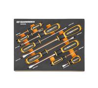 GEARWRENCH Set di cacciaviti a doppio materiale scanalato da 9 pezzi in vassoio di stoccaggio in schiuma - GWMSSCRSL