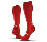 GEARXPro - Calza a Compressione - Doppio Grip - Migliora il Flusso Sanguigno - Stabilità, Controllo e Traspirabilità, Calze Calcio e Running (IT, Testo, M, Regular, Regular, M-, Rosso)
