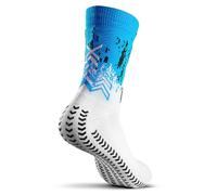 GEARXPro - Calze Padel Professionali - Massima Stabilità e Aumento Performance - Riduzione Distorsioni - Protezione Tallone Comfort (IT, Testo, L, Regular, Regular, White Sky Blue)