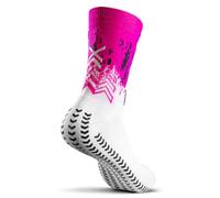 GEARXPro - Calze Padel Professionali - Massima Stabilità e Aumento Performance - Riduzione Distorsioni - Protezione Tallone - Made in Italy (IT, Testo, M, Regular, Regular, White Fuchsia)