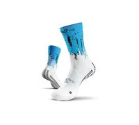 GEARXPro - Calze Padel Professionali - Massima Stabilità e Aumento Performance - Riduzione Distorsioni - Protezione Tallone - Made in Italy (IT, Testo, M, Regular, Regular, White Sky Blue)