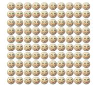 Geavonyg 100 Pz Naturale Viso Sorridente Bambola Palla Perline Legno Sciolte per Gioielli Artigianali Fai da Te Collana Braccialetto Che Perline Distanziatrici per La Realizzazione Braccialetti