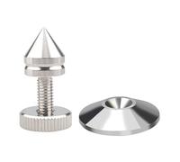 Geavonyg 1set Silver Music Box Isolation Spikes Metal Feet Pad Set per Altoparlanti HiFi E Subwoofer Isolation Pad Isolamento