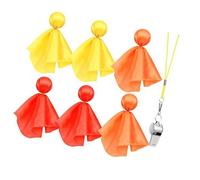 Geavonyg 6 Bandiere Rigore Calcio Che Lanciano L'arbitro della per L'attrezzatura Arbitro della Partita Calcio con Fischietti per La Scuola