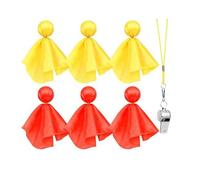 Geavonyg 6 Bandiere Rigore Calcio Che Lanciano L'arbitro della per L'attrezzatura Arbitro della Partita Calcio con Fischietti per La Scuola