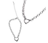 Geavonyg Accessori Coppia Alla AMA CUORE CAPOLA CAMPIONE E BRACHETTO SET BEGILI RISULTABILI PER UOMO E DONNE COMBO BRACELLE