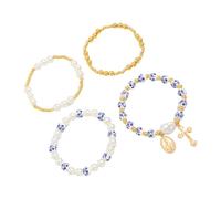 Geavonyg Bracciale A Sospensione Minimalista Lead in Ceramica Leggera E Perle Simulate Progettano Versatile Accessorio Minimalista Accessorio del Polso