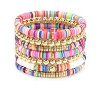 Geavonyg Bracciale Elastico Bracciale in Perline con Perle Colorate Presenti per La Spiaggia E Appassionati Viaggi Fatti A Mano