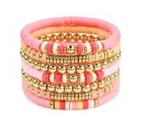 Geavonyg Bracciale Elastico Bracciale in Perline con Perle Colorate Presenti per La Spiaggia E Appassionati Viaggi Fatti A Mano