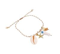 Geavonyg Bracciale Regolabile in Ceramica Ceramic Shell Pesce A Sospensione Gioielli in Corda Intrecciata per Idee Regalo Casual Idee Regalo in Lega Stellone A Stella Guscio