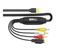 Geavonyg Cavo Adattatore USB 2.0 Video Grabber Scheda Acquisizione per La Digitalizzazione del Vecchio Nastro Supporta più Formati Adattatore VHS-USB