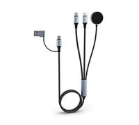 Geavonyg Cavo Ricarica Multiplo USB C 5 in 1 da 100 W Rapido per Pad Telefonico Multiplo Intrecciato SmartWatch