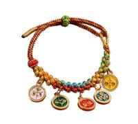 Geavonyg Comodo Braccialetto in Filo Cotone Bracciale Tibetano A Cinque Dio della Ricchezza Bracciale Elegante da Indossare Ogni Giorno Che Attira Fortuna E Ricchezza