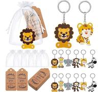 Geavonyg Confezione da 18 Set Ciondoli Chiave A Forma Animale. I Regali per Ritorno degli Ospiti Includono Animali Portachiavi Funzionali Accessori Accessori per La Scuola