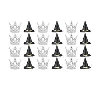 Geavonyg Confezione da 24 Toppers per Torta in Plastica con Cappello Strega E Corone Decorazioni Feste Compleanno Accessori Cupcake Decorazioni Torte Facili Inserire