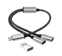 Geavonyg Connettori USB C A 2/3 Dati A velocità Rapida Cavo E Adattatore Alimentazione per Dispositivi Mobili OTG Slitter Cord
