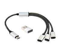Geavonyg Connettori USB C A 2/3 Dati A velocità Rapida Cavo E Adattatore Alimentazione per Dispositivi Mobili OTG Slitter Cord