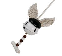 Geavonyg Devil Skull Head Windchime Halloween Decoration Resins Bellie in Metallo Arte Appesa Arte per Porta Finestra Orrore Horror Decors Gothic Diavolo Bellico Canna Resine Craft