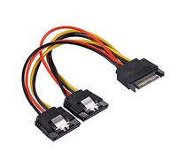 Geavonyg Disco Rigido per Computer Server PC 15pin 1 da Maschio A 2 Cavi Estensione del Cavo Alimentazione Splitter Femmina 18awg Slitter Cavo