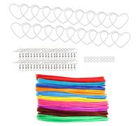 Geavonyg Orecchini A Cuore d'Amore in Peluche con Texture Colorata Dopamina E Infantile Fai-da-Te Gocce per L'orecchio A Forma Mano Ornamento per L'orecchio Fai da Te Twist Stick