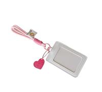 Geavonyg Porta Fotocardo PU Caschi Schede Vetrina Compatta Per Vetrina Manica Foto Visualizzazione Trasparente Appassionati Merce Porta Della Carta In Pelle Con Finestra Chiara