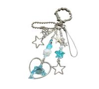 Geavonyg Portachiavi con perline e delfini realizzati a mano Borsa elegante o accessorio per chiavi Accessori portachiavi unici Cerchio portachiavi a tema marino