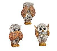 Geavonyg Resine Sculture Gufi Set 3 Figurine Animali Uniche da Ascoltare E Non Vedere Ornamenti per Decorazioni per La Casa E L'Ufficio Figure Animali da Giardino
