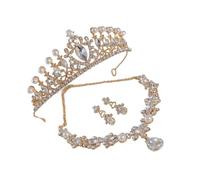 Geavonyg Set Gioielli Da Sposa Con Scintillanti Con Copricapo A E Orecchini Pendenti Per Matrimoni E Serate Gala. Elegante Set Gioielli Per Feste