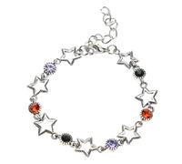 Geavonyg Silver Bellissimo Braccialetto Stellare A Cinque Punte per Zircone Donne Regali Stile Coreano Le Feste.