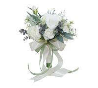 Geavonyg Simulazione Bouquet A Mano Bianca Peonia Fiori Seta Forniture Nuziali Per Abiti Da Sposa Fotografia Puntelli Forniture Bouquet A Mano Per La Sposa