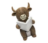 Geavonyg Statua Mucca per WC da Bagno in Resina Opere d'Arte Decorative Decorazioni WC Superfici Resistenti Ai Graffi Manutenzione Decorazioni Bagno in Resina