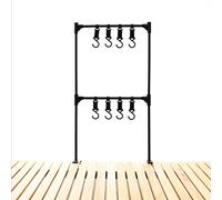 Geavonyg Supporto per Lampada da Campeggio Pentole Pieghevole Multifunzione Portaoggetti Attrezzi da Esterno con Ganci Lanterna Pieghevole Ripiano