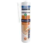 GEB GEBSICONE S sigillante siliconico acetico ad alta elasticità per sigillatura, calafataggio e incollaggio tecnico. Alta resistenza e alta adesione, 310 ml, grigio