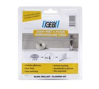 GEB Guarnizione sanitaria preformata e pronta da appendere, 10 mm x 3,35 m, colore: bianco