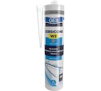 GEB SICONE W2 Grigio 280 ml - sigillante siliconico neutro TUTTI I SUPPORTI - Compatibile Marmo, PVC, Specchio - Anti-muffa