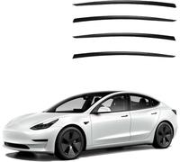 GEBBEM 4 Pezzi Auto Deflettori Aria per Tesla Model 3 MK1 2017-2022 2023 2024, Anteriori e Posteriori Finestrino Laterale Visiere Parapioggia, Auto Accessori,Black