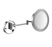 GEBBEM Ingrandimento 10X Specchi da Parete Specchio da Barba for Trucco Specchio da Bagno Illuminato a LED Nascondi Installazione for vanità dell'hotel con Estensibile Regolabile (Color : Chrome)